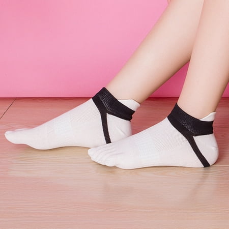Women low ankle show toe socks cotton blend breathable five finger socks