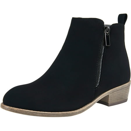 Women s Ankle Boots Thick Low Heel Black Nubuck Zipper Round Toe Fashion Bootie for Women
Women s Ankle Boots Thick Low Heel Black Nubuck Zipper Round Toe Fashion Bootie for Women