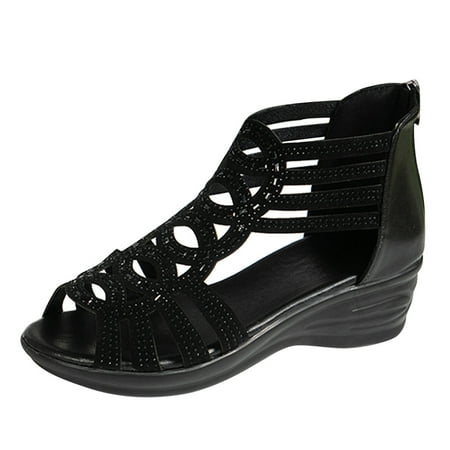 Youmylove Women Summer Artificial Leather Rhinestones Non-Slip Wedges Sandals Zipper Beach Open Toe Breathable Shoes Bohemian Comfortable Stylish Shoes Ladies Footwear
Youmylove Women Summer Artificial Leather Rhinestones Non-Slip Wedges Sandals Zipper Beach Open Toe Breathable Shoes Bohemian Comfortable Stylish Shoes Ladies Footwear