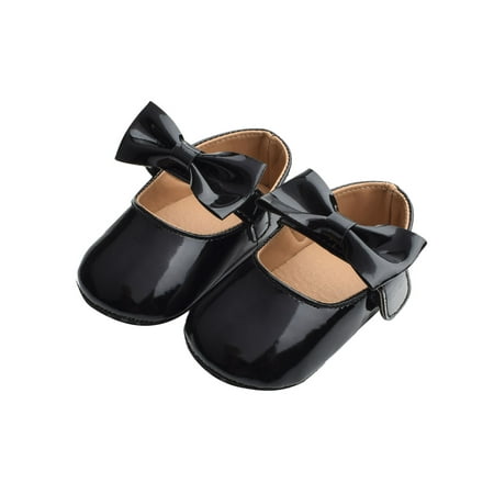 

Lamuusaa Baby Girls Princess Shoes with Bowknot Soft Sole Flats Shoes First Walkers Non-slip Cute Moccasinss