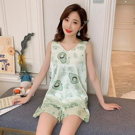 DanceeMangoo 2pcs Women Sleepwear for Summer Short Ice Silk Vest Pajamas Sets Girl Print Pyjama Set Women Nightshirt Sets Sexy Home Wear
DanceeMangoo 2pcs Women Sleepwear for Summer Short Ice Silk Vest Pajamas Sets Girl Print Pyjama Set Women Nightshirt Sets Sexy Home Wear