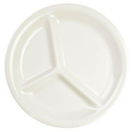 Thunder Group CR710V Ivory 3-Compartment Melamine Plate 10-1/4 - 1 doz