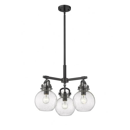 Innovations Lighting - Newton Sphere - 3 Light Stem Hung Pendant In Industrial
