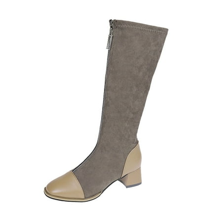 Ki-8Jcud Womens Snow Boots Waterproof Medium Heel Elastic Slim Contrast High Boots Versatile Temperament Retro Knee High Boots Female Wide Calf Knee High Boots For Women Leather Knee High Rain Boots
Ki-8Jcud Womens Snow Boots Waterproof Medium Heel Elastic Slim Contrast High Boots Versatile Temperament Retro Knee High Boots Female Wide Calf Knee High Boots For Women Leather Knee High Rain Boots
