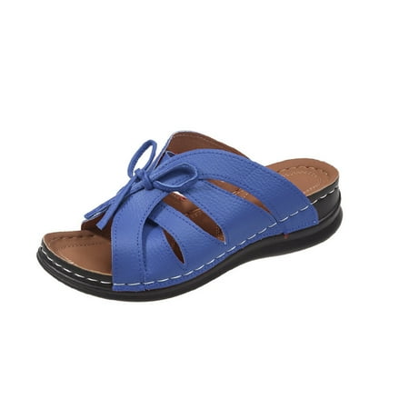 Lovskoo 2024 Women s Slippers Open Toe Plus Wedge Heels Solid Color Bow Beach Slippers Summer Comfortable Shoe Blue
Lovskoo 2024 Women s Slippers Open Toe Plus Wedge Heels Solid Color Bow Beach Slippers Summer Comfortable Shoe Blue