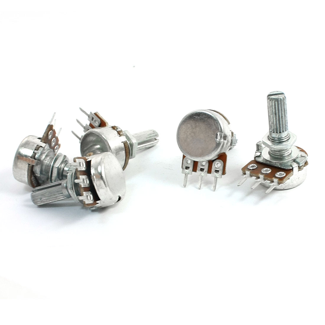 5Pcs B250K 13mm Rotating Shaft 3 Soldering Terminals Linear