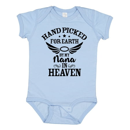 Inktastic Handpicked for Earth by My Nana in Heaven with Angel Wings Gift Baby Boy or Baby Girl Bodysuit
Inktastic Handpicked for Earth by My Nana in Heaven with Angel Wings Gift Baby Boy or Baby Girl Bodysuit