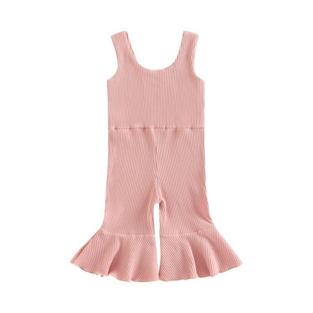 sdghg Toddler Girl Sleeveless Jumpsuit Solid Color Bell-Bottom Romper One-Piece Flare Pants
sdghg Toddler Girl Sleeveless Jumpsuit Solid Color Bell-Bottom Romper One-Piece Flare Pants