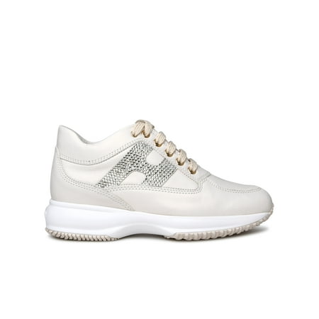 HOGAN INTERACTIVE IVORY LEATHER SNEAKERS