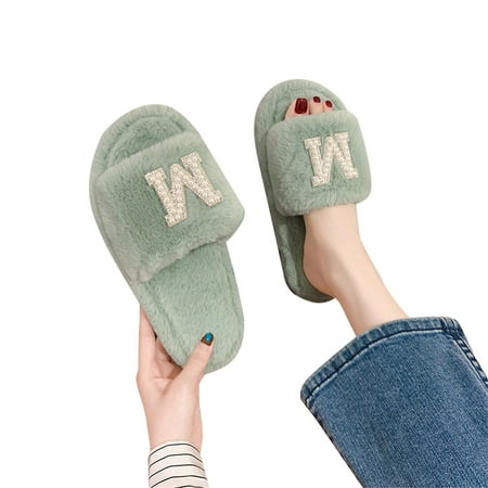 Aayomet House Slippers Home Floor Letters Cotton Women s With Rhinestone Opening Slippers Plush Shoes Women s slipper Green 8
Aayomet House Slippers Home Floor Letters Cotton Women s With Rhinestone Opening Slippers Plush Shoes Women s slipper Green 8