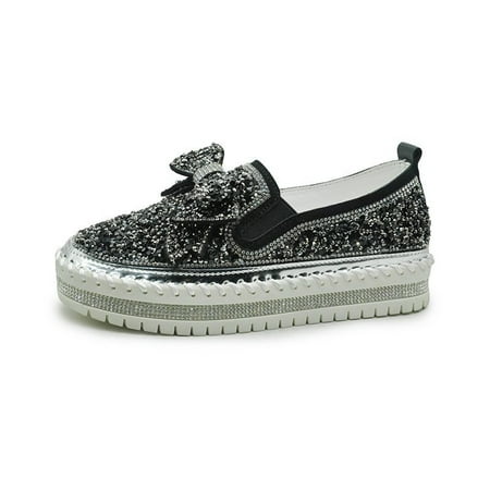 Byte Legend Women s Shining Rhinestone Fashion Slip-on Bowknot Flats