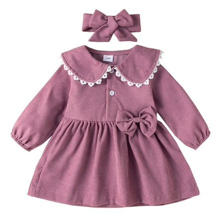 Rovga Dresses For Girls Toddler Girls Long Sleeve Dresses Solid Bowknot Princess Dress Headbands Set Beautiful Clothing
Rovga Dresses For Girls Toddler Girls Long Sleeve Dresses Solid Bowknot Princess Dress Headbands Set Beautiful Clothing