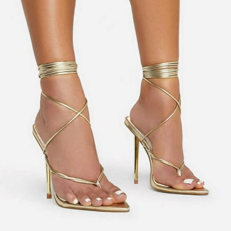 NEGJ Women High Heels Breathable Lace Up Shoes Hollowed Out Peep Toe Casual Pointed Sandals
NEGJ Women High Heels Breathable Lace Up Shoes Hollowed Out Peep Toe Casual Pointed Sandals