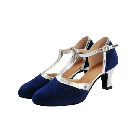 Ritualay Womens Dance Shoes Soft Sole Chunky Heels T-strap Dancing Shoe Non-Slip Lightweight Sandals Ballroom Performance Closed Toe Latin Sandal Blue Silver 4
Ritualay Womens Dance Shoes Soft Sole Chunky Heels T-strap Dancing Shoe Non-Slip Lightweight Sandals Ballroom Performance Closed Toe Latin Sandal Blue Silver 4
