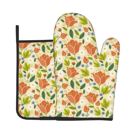 Lukts Rose Daisy Print Kitchen Heat-Resistant Gloves and Spacers 2pcs Set Suitable for Baking and Cooking
Lukts Rose Daisy Print Kitchen Heat-Resistant Gloves and Spacers 2pcs Set Suitable for Baking and Cooking