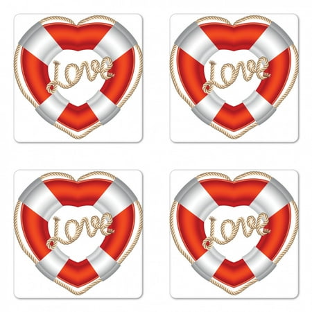 Buoy Coaster Set of 4 Heart Shaped Life Belt Valentine Love Affection Honeymoon Romantic Theme Art Square Hardboard Gloss Coasters Standard Size Orange White Cream by Ambesonne
Buoy Coaster Set of 4 Heart Shaped Life Belt Valentine Love Affection Honeymoon Romantic Theme Art Square Hardboard Gloss Coasters Standard Size Orange White Cream by Ambesonne