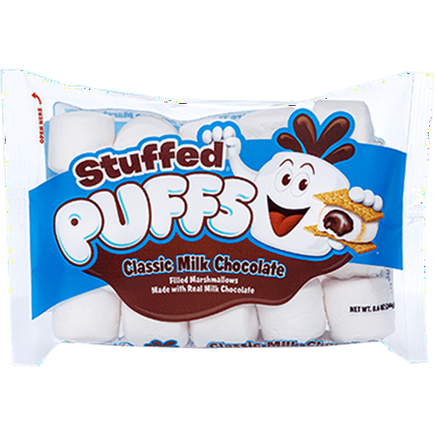Stuffed Puffs Classic Milk Chocolate, Vanilla Marshmallows Filled with Real Milk Chocolate