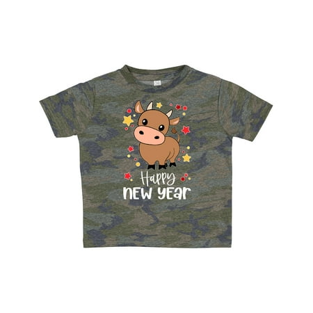 Inktastic Happy New Year Cute Ox Gift Toddler Boy or Toddler Girl T-Shirt