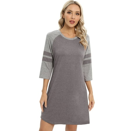 Xmarks Womem s 3/4 Sleeve Nightgown Sleepwear Crewneck Nightshirt Color Block Above Knee Length Nightdress Plus Size Loose Casual Pajamas Dress Loungewear S-3XL
Xmarks Womem s 3/4 Sleeve Nightgown Sleepwear Crewneck Nightshirt Color Block Above Knee Length Nightdress Plus Size Loose Casual Pajamas Dress Loungewear S-3XL