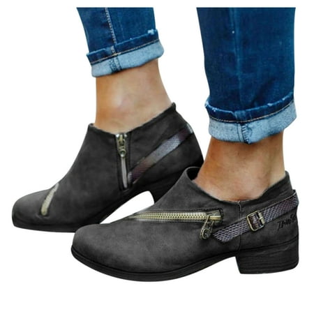 Rdeuod Ankle Boots for Women Large Size Zipper Belt Nude Boots Low-Heel Breathable Leather Ankle Boots
Rdeuod Ankle Boots for Women Large Size Zipper Belt Nude Boots Low-Heel Breathable Leather Ankle Boots