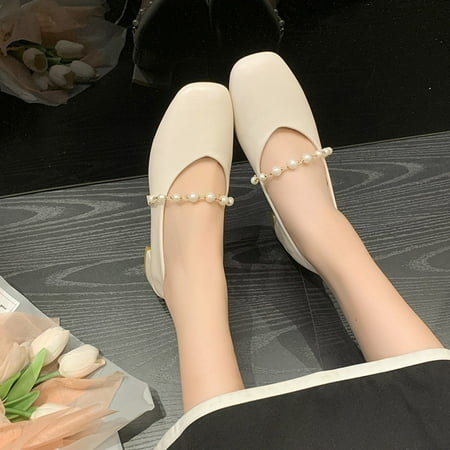 ERTUTUYI Women Casual Shoes Autumn And Winter Comfortable Fashion Low Heeled Leather Shoes Square Toe Shallow Mouth Solid Color Beaded Low Top Shoes Beige 40
ERTUTUYI Women Casual Shoes Autumn And Winter Comfortable Fashion Low Heeled Leather Shoes Square Toe Shallow Mouth Solid Color Beaded Low Top Shoes Beige 40