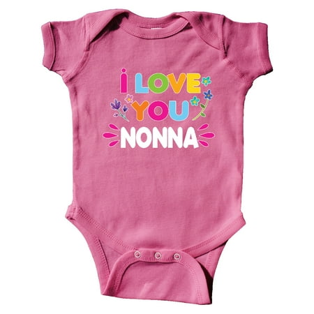 Inktastic I Love You Nonna with Flowers Gift Baby Girl Bodysuit
