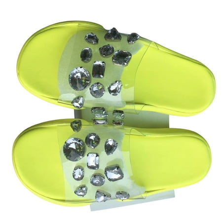 Cathalem Non Slip Slippers for Women Elderly Slippers Sandals Rhinestone Transparent And Spring Flat Summer Yeah Slippers Women Yellow 7
Cathalem Non Slip Slippers for Women Elderly Slippers Sandals Rhinestone Transparent And Spring Flat Summer Yeah Slippers Women Yellow 7