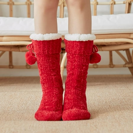 Ruhiku GW Women Winter Thick Slipper Socks with Grippers Non Slip Warm Fuzzy Socks Wine One Size
Ruhiku GW Women Winter Thick Slipper Socks with Grippers Non Slip Warm Fuzzy Socks Wine One Size