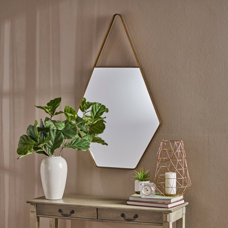 Christopher Knight Home Penrose Water Drop Hexagonal Wall Mirror by - Champagne - N/A