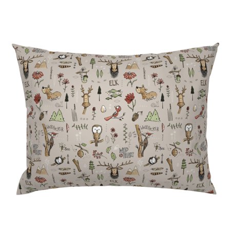 Woodland Elk Fish Bear Bird Nature Adventure Mountains Pillow Sham by Roostery