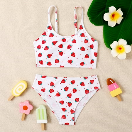 Gubotare Summer Big Kids Girls Swimsuit Beach Sport Thin Straps Strawberry Print Bikini 2pc Swimming Set Size 12 Girl Swim White 9-10 Years
Gubotare Summer Big Kids Girls Swimsuit Beach Sport Thin Straps Strawberry Print Bikini 2pc Swimming Set Size 12 Girl Swim White 9-10 Years