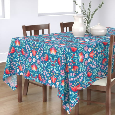 Cotton Sateen Tablecloth 70 x 90 - Folk Flowers Blue Red Floral Victorian Damask Print Custom Table Linens by Spoonflower
Cotton Sateen Tablecloth 70 x 90 - Folk Flowers Blue Red Floral Victorian Damask Print Custom Table Linens by Spoonflower