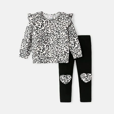 PatPat 2-piece Toddler Girl Leopard Print Flutter Long-sleeve Top and Heart Pattern Pants Set for girl Sizes 18M-6Y 2-Piece
PatPat 2-piece Toddler Girl Leopard Print Flutter Long-sleeve Top and Heart Pattern Pants Set for girl Sizes 18M-6Y 2-Piece
