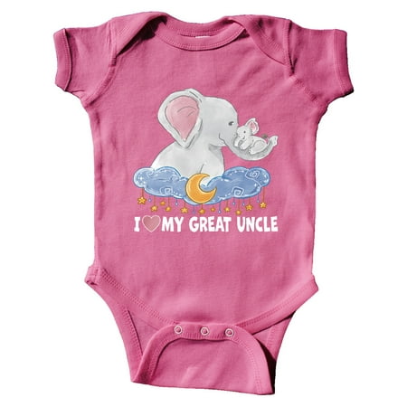 Inktastic I Love My Great Uncle Cute Elephants with Moon and Stars Gift Baby Boy or Baby Girl Bodysuit
Inktastic I Love My Great Uncle Cute Elephants with Moon and Stars Gift Baby Boy or Baby Girl Bodysuit