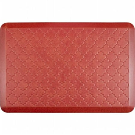 WellnessMats ET32WMRRTAN Estates Trellis Kitchen Mat - Sunset 3 L x 2 W ft.