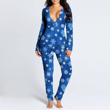 PEONAVET Onesie Pajamas for Women Sexy V Neck Butt Button Flap Jumpsuit Christmas Printed Jumpsuits Long Sleeve Button Onesies Pajama Club Rompers Sleepwear Gifts for Women 
PEONAVET Onesie Pajamas for Women Sexy V Neck Butt Button Flap Jumpsuit Christmas Printed Jumpsuits Long Sleeve Button Onesies Pajama Club Rompers Sleepwear Gifts for Women