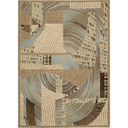 Nourison Modesto Brushed Pattern Polypropylene Rug, Beige