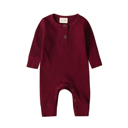Newborn Infant Unisex Baby Boy Girl Button Solid Long Sleeve Romper Bodysuit One Piece Jumpsuit Outfits Clothes
Newborn Infant Unisex Baby Boy Girl Button Solid Long Sleeve Romper Bodysuit One Piece Jumpsuit Outfits Clothes