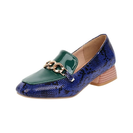 Cglfd Fashion Artificial Snake Pattern Leather Low Heel Ladies Summer Sandals