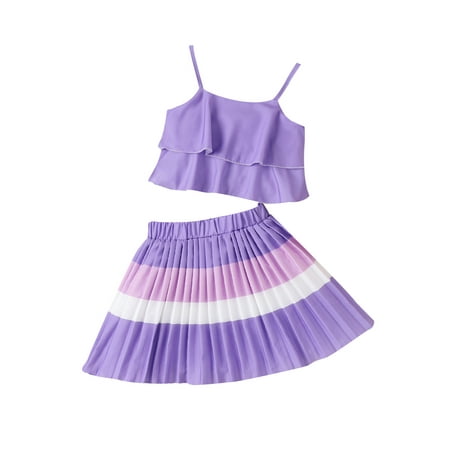 Sunisery Toddler Kids Girls Summer Clothes Sleeveless Spaghetti Strap Crop Top Pleated Princess A-Lined Skirt
Sunisery Toddler Kids Girls Summer Clothes Sleeveless Spaghetti Strap Crop Top Pleated Princess A-Lined Skirt