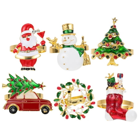 6 Pcs Christmas Napkin Rings Exquisite Napkin Buckles Decors for Table (Assorted Color)
6 Pcs Christmas Napkin Rings Exquisite Napkin Buckles Decors for Table (Assorted Color)