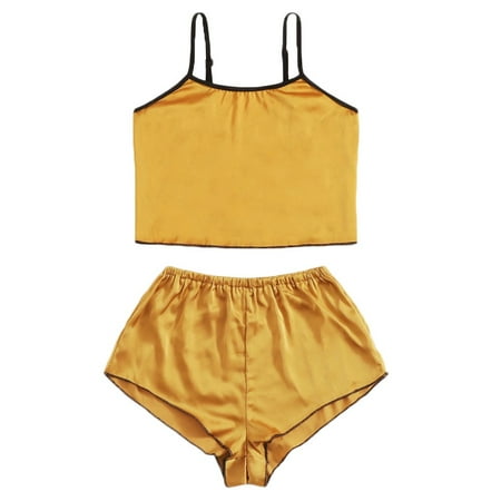 QIIBURR Lingerie for Women Set New Women Satin Silk Camisole Shorts Set Sleepwear Pajamas Lingerie Underwear
QIIBURR Lingerie for Women Set New Women Satin Silk Camisole Shorts Set Sleepwear Pajamas Lingerie Underwear