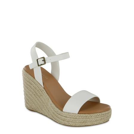 ELOQUII Elements Women s Wide Width Raffia Wedge Sandals
