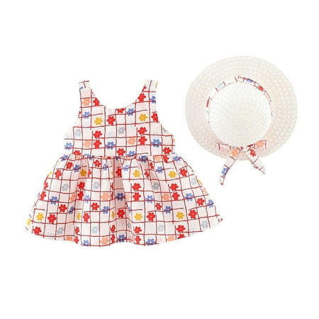 CQCYD Baby Girl Summer Sleeveless Backless Princess Birthday Party Dresses Bowknot Flower Sundress Flower Print with Hat Set Strawberry Dress Toddler Dress Easter Dresses for Toddler Girls
CQCYD Baby Girl Summer Sleeveless Backless Princess Birthday Party Dresses Bowknot Flower Sundress Flower Print with Hat Set Strawberry Dress Toddler Dress Easter Dresses for Toddler Girls