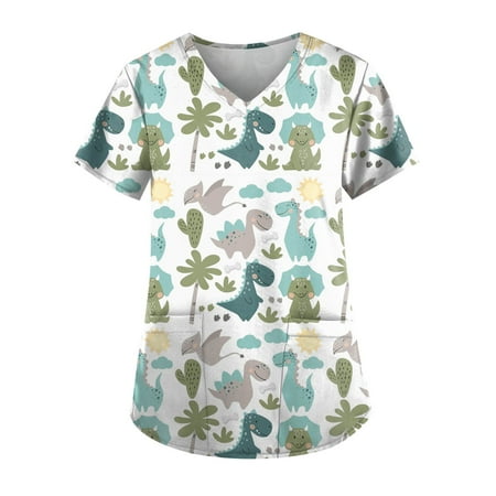 QAZXD Women s Ultra Soft Stretch Mock Wrap Scrub Top S