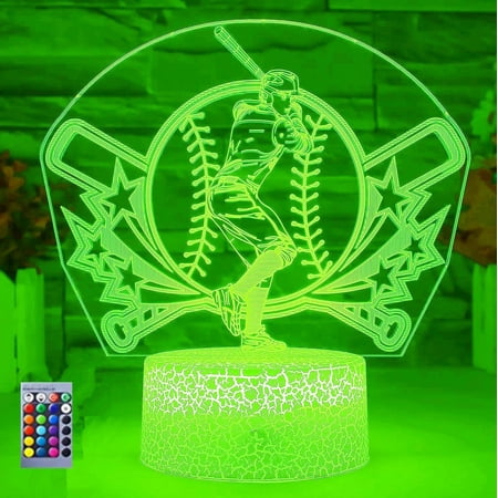 YSTIAN 3D Baseball Player Night Light led Lamp Illusion 16 Color Changing Table Desk Decoration Lamps Birthday Gift Acrylic Base USB Cable Toy
YSTIAN 3D Baseball Player Night Light led Lamp Illusion 16 Color Changing Table Desk Decoration Lamps Birthday Gift Acrylic Base USB Cable Toy
