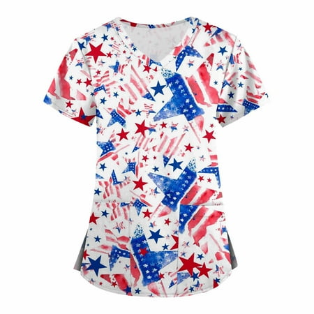 TKing Fashion Women Plus Size Scrubs Top V-Neck Short Sleeve Printed Pockets Work Blouse for Women Red 3XL
TKing Fashion Women Plus Size Scrubs Top V-Neck Short Sleeve Printed Pockets Work Blouse for Women Red 3XL