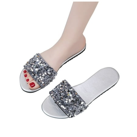 Ecqkame Women s Slippers Clearance Women s Fashion Indoor Leisure Flip-flops Open-toed Flat Beach Shoes Silver 40
Ecqkame Women s Slippers Clearance Women s Fashion Indoor Leisure Flip-flops Open-toed Flat Beach Shoes Silver 40