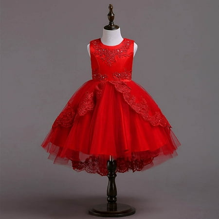 THE WILD Girls Dresses Elegant Ruched Tulle Tiered Solid Color O-Neck Sleeveless Midi Prom Dress Red
THE WILD Girls Dresses Elegant Ruched Tulle Tiered Solid Color O-Neck Sleeveless Midi Prom Dress Red