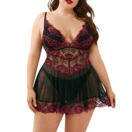 DYMADE Women s Plus Size Lace Lingerie Set Nightwear Underwear Briefs Babydoll Sleepwear
DYMADE Women s Plus Size Lace Lingerie Set Nightwear Underwear Briefs Babydoll Sleepwear